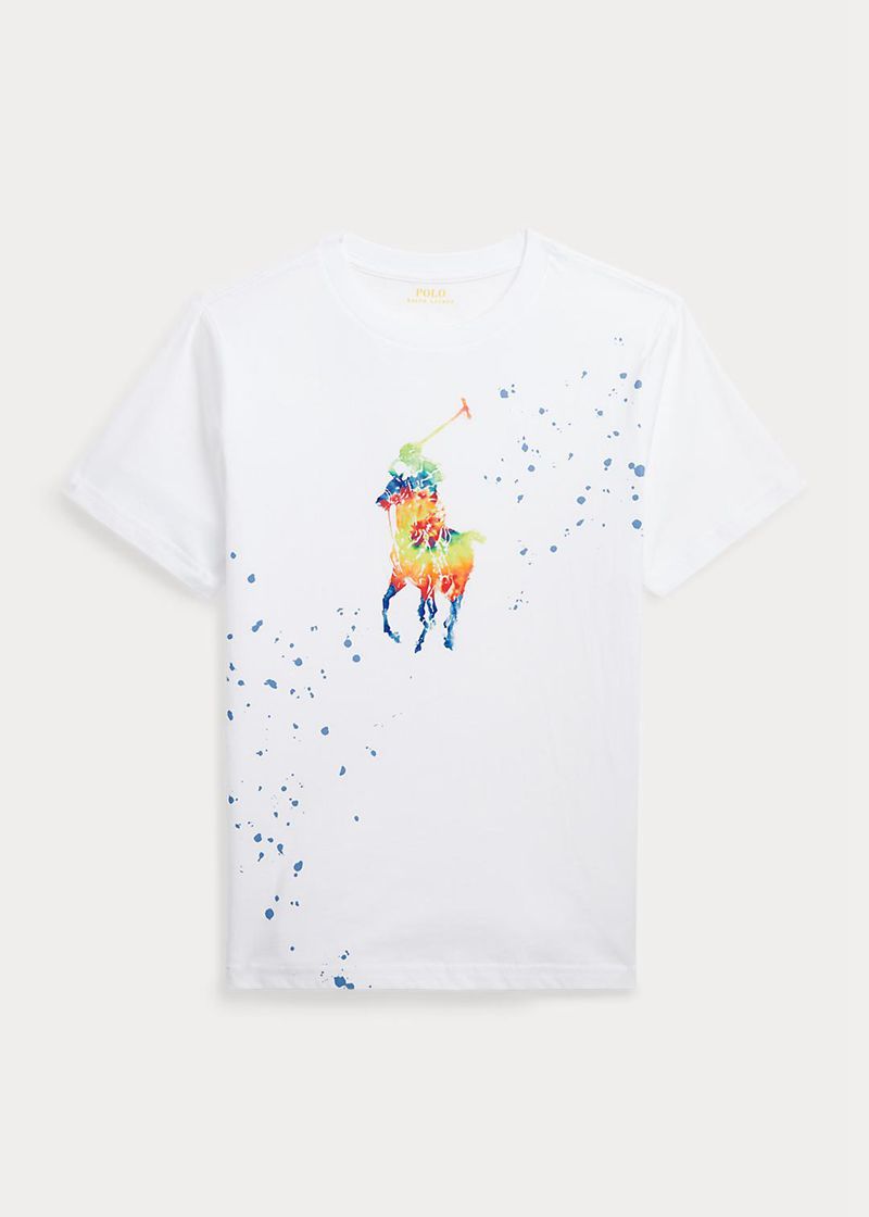 Camiseta Ralph Lauren Niño 6-14 Años Tie-Dye Big Pony Cotton Jersey Chile Blancas ICYWT-5106